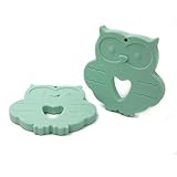Amyster Silicone Owl Teether 2Pcs Baby/Toddler Chew Pendant Toy Baby Jewelry Teething Necklace DIY A