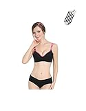 AIKOSHA NETWORK ブラック 34/75 授乳ブラジャー ＆ マタニティショーツ ノンワイヤー ストラップオープンタイプ 産前 産後