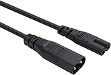 IEC 60320 C8プラグ-C7レセプタクルオス-メス拡張電源メインアダプタケーブル (1.8m)