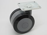 双輪キャスター　７５ｍｍ　グレー　ストッパー無　重量用（７０Ｋｇ）