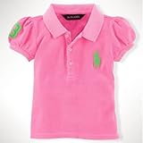Ralph Lauren（ラルフ ローレン）ビッグ ポニー ポロシャツ 半袖（白色・レモン色・ピンク色）【月齢：1歳・1歳半・2歳】（並行輸入品） (12M（1歳）, ピンク色)
