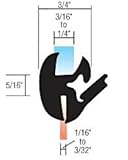CRL一体型自己シールユニバーサルWeatherstrip 1 / 16 " to 3 / 32 "パネル – 3 / 16 " to 1 / 4 "ガラス