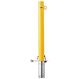 サンポール:サンバリカ―(ピラー)スチール製φ76.3 差込式鍵付・片フック 黄色 FPA-8SK-F01(Y)