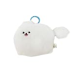 るんるん ポメラニアン カラビナ付きポーチアニマル かわいい 約10cm (ホワイト)