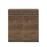 日本製 幅80cm キッチンカウンター 完成品 (ブラウン)