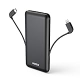 モバイルバッテリー 10000mAh PD対応 18W 【MFi認証・Type-C&Lightningケーブル内蔵】 PD/QC3.0 急速