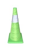 伸縮式カラーコーン 【２個セット】 高さ62ｃｍ グリーン　折りたたみ三角コーン