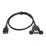 Greatgear USB 3.1フロントパネルヘッダーto USB 3.0 Type - Aメス延長ケーブル50 cmパネルマウントタイプ