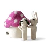 手作りフェルトの指人形セット ピンク
