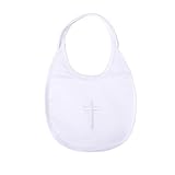 Delebao Unisex Infant Baby Boy Girl Waterproof Christening Baptism Embroidered Bib with Gift Set Box