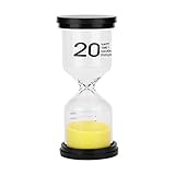 RongSa砂時計 プラスチック+ガラス インテリアタイマー ブラック 砂タイマー カラフルな砂時計 (20分計) 13x4.4cm-1個