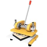 ハンドプレス機 ハンドメイド ハンドクリッカー 試料取り工具 手動式革裁断機 プレス机 サンプリング小型プレス机 毛毡/织物/皮革切割 (黄色)