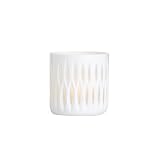 Torre & Tagus 901572 Karo Carved Glass Vase, Short, White by Torre & Tagus [並行輸入品]