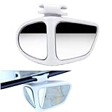 Alpha Depot 補助ミラー 車 サイド補助ミラー 後方 自動車 サイドミラー カスタム 補助 角度調整可能 死角解消 事故防止 (ホワイト, 右 運転席側)