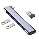 4ポートUSBハブ、USBハブ,ノートパソコン用USBスプリッター - USB ハブ、USB3.0 ドッキング ステーション USB 3.0 ハブ アダプタ ドッキング ステーション 多機能プラグイン コンピュータ U ディスク ハブラップトップ用 USB Type C スプリッター、マルチポート USB 3.0 ハブ ポート エキスパンダ高速データ転送、コンピューター用 4 ポート USB ハブ