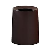 ゴミ箱 ゴミ袋が見えない おしゃれ ゴミ箱 丸形 8L/12L 2重構造 ビニール袋隠す 蓋なし 洗面所/オフィス/キッチンごみ箱 フタなしごみばこ(ブラウン, 8L)