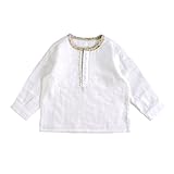 ナオミイトウ NAOMI ITO ヘンリーネックシャツ オフホワイト 80cm 79854