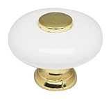 Achim Home Furnishings 748-KNB-24 Cabinet Knob, Brass Plate and Ceramic, Set of 6 by Achim Home Furn