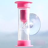 シャワー お風呂サウナ タイマー砂時計 吸盤吸盤付き バスルームアクセサリー カラフル 砂時計 (ピンク)