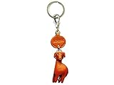 Borzoi レザー犬 小型キーホルダー VANCA CRAFT コレクター向け キーリング チャーム ペンダント 日本製