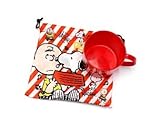 スヌーピー　SNOOPY　コップ＆巾着セット (赤・レッド)