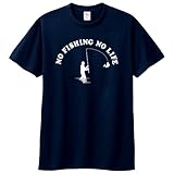 Tシャツ メンズ レディース 半袖 おしゃれ 釣り フィッシング ロゴ プリント ティシャツ (ネイビー, L, l)