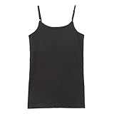 [シロハト] 体育deインナー キャミソール インナー キッズ ジュニア 女の子 ソフトパッド付き さら(BK-ブラック、160)