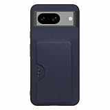 LOOF SKIN SLIM-SLOT レザー カード収納 スマホケース for Google Pixel 8 用 ケース カバー 背面 ストラップホール カードポケット シンプル 耐衝撃 薄型 軽量 leather [ネイビー]