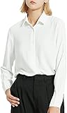 [YASHIGE] シャツ ブラウス レディース オフィス ノーアイロン ワイシャツ ゆったり 大きいサイズ 長袖 ビジネス カジュアル ファッション 通勤 日常 高通気性 ホワイト S