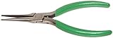 Xcelite NN55V Slim Line Needle Nose Plier with Serrated Jaw Green Cushion Grip, 5-1/2 Length, 1-11/1