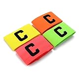 四色 サッカー腕章 マジックテープ付き 4個セット キャプテンマーク サッカー試合