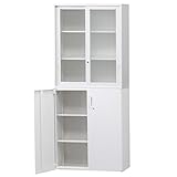 《セット商品》HCB-SHGU-SRSD-SET_書庫 キャビネット 完成品【セット販売 ガラス引き戸+両開き書庫+ベース】サイズ：W900×D450×H2160 オフィス家具市場オリジナル【日本製】オフィス 収納 書棚 戸棚 事務所 ホワ