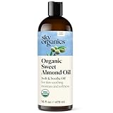 オーガニックスイートアーモンドオイルby Sky Organics（473ml）100％ピュアコールドプレスアーモンドボディオイルボディ、スキン、ヘア用オーガニックアーモンドオイル