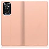 LOOF SKIN SLIM レザー 薄型 手帳型 スマホケース for Xiaomi Redmi Note 11 用 ケース カバー 手帳型ケース カード収納 マグネット付き ベルトなし [アンバーローズ]