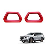 「ティエスオ」 スバル フォレスター SL系 フロントフォグライトガーニッシュ カスタム パーツ アクセサリー 車用 レッド 2P FO198