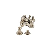 MYmama ハイクオリティ ネジ式 ギボシ パーツ レザー用 レザークラフト カルトナージュ (4mm・5組, シルバー)