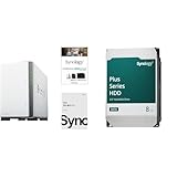 Synology NAS 2ベイ DiskStation DS223j & Synology HDD 8TB HAT3310-8Tx2台
