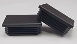4パック – 2 " x 3 "ブラック長方形でプラスチックプラグのためのチューブ2 x 3インチキャップカバーチューブ挿入椅子Glide Finishingプラグ 2" x 3" OGC
