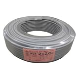 菅波電線 VVFケーブル 600V ビニル絶縁ビニルシースケーブル平形 2.0mm 2心 100m巻 灰色 VVF2.0×2C×100m