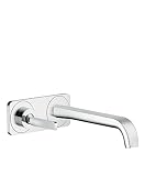 Hansgrohe(ハンスグローエ) アクサーチッテリオE シングルレバー壁付式洗面混合水栓(プレート付) (ハンスグローエ ジャパン公式・日本規格適合品)