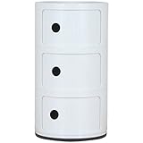 ottostyle.jp ハイラウンドストレージキャビネット (約)幅32cm×奥行32cm×高さ58cm (WHITE/ホワイト) シンプルなデザインがリビングをモダンに演出