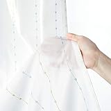 Bedsure レースカーテン UVカット 幅100cmｘ丈176cm 2枚組 花柄 ブルーグリーン 断熱 防音 透けない ストライプ 刺繍