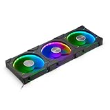 Phanteks D30-140 DRGB PWMファン 3パック プレミアムD-RGBパフォーマンスファン ARGB/DRGB照明 デイジーチェーンファンリンクシステム 3個パック (ブラック)