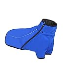 ASMPET 犬 服 防寒 コート 犬服 秋 冬 防水 防雪 犬 コート 小型犬 防寒着 愛犬のお散歩 犬 ジャケット フリース 暖かい ペット 防寒服 犬 ウェア 犬の服 袖あり 防風 ブルー L (着丈: 40.5cm)