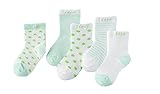 （ Angel Kids ） シンプル カラー 靴下 ジュニア 5足 セット キッズ クルー丈 カラフル スクール (16-19㎝★ライトグリーン.)
