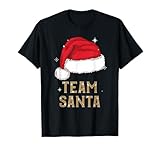チームサンタ家族マッチングパジャマクリスマスサンタハットギフト Tシャツ