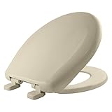 Mayfair 20C 006 Plastic Toilet Seat with Top-Tite Hinges, Round, Bone by Mayfair