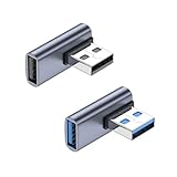 USB 3.1 アダプタ L字型 10Gbps 高速データ伝送 USB 変換アダプタ 5V 3A 急速充電 軽量 小型 USB Type A オス メス 90° 高速データ伝送アダプタ 延長 コネクタ 2個セッ