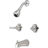 Olympia Faucets P-1230-BN Two Handle Tub/Shower Set, PVD Brushed Nickel Finish [並行輸入品]
