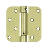 Deltana dsh4r5bmサテン真鍮4 " x 4 "ほぞ穴スプリングヒンジwith 5 / 8 " DSH4R54BM